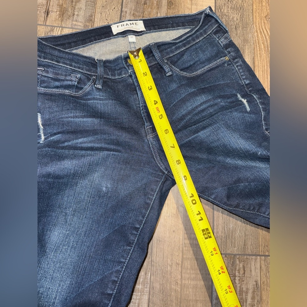 Dark Wash Distressed Women’s Jeans Frame Size 27 - Picture 5 of 6